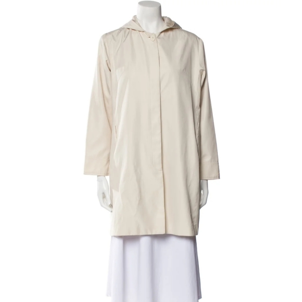 Fendi Beige Coat Hoodie Lightweight Hacket Button-down
